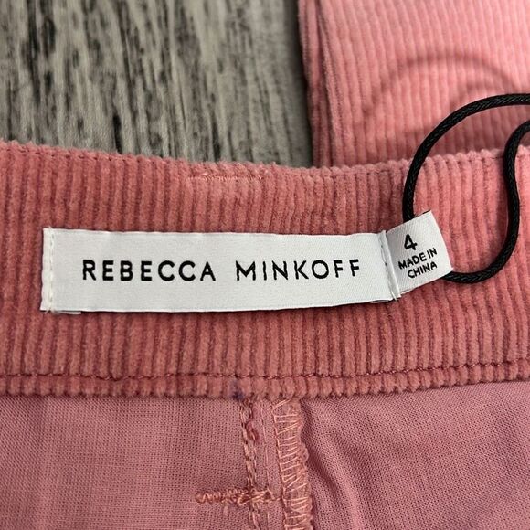 Rebecca Minkoff Women's Sandra Corduroy Pants Crop Pockets Stretchy Pink Size 4 - Picture 6 of 8